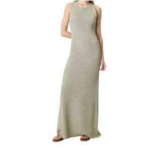 rag & bone Carine Boho Crochet Tank Maxi Dress Green Sleeveless Tube Raw Hem XS